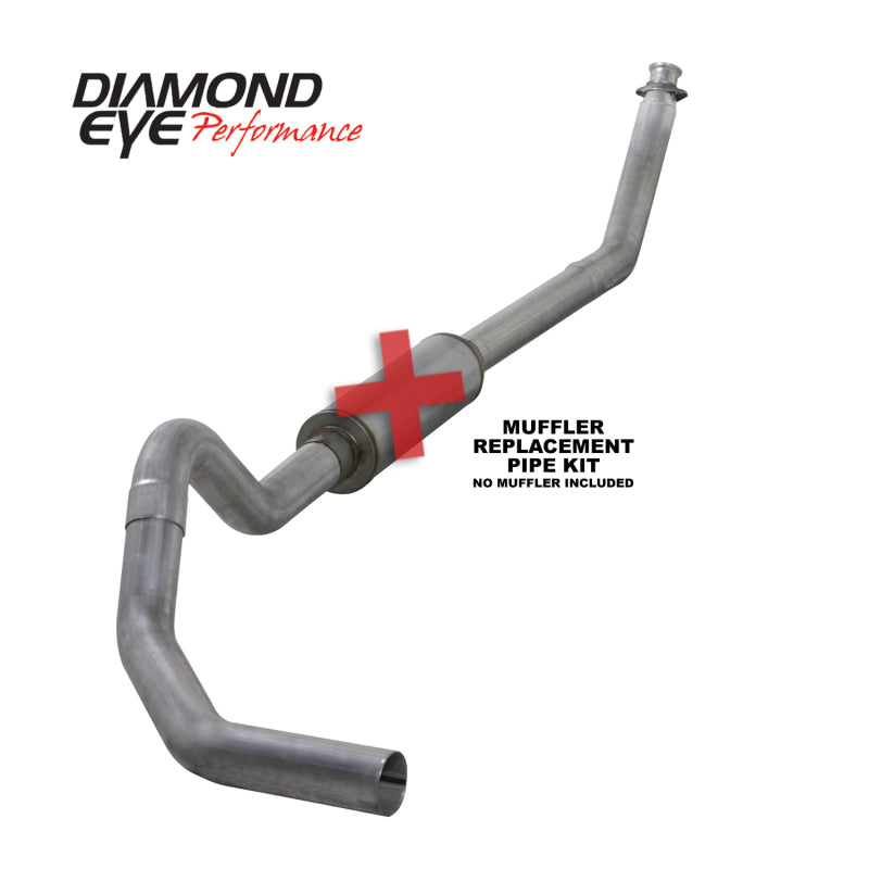 Diamond Eye KIT 4in TB MFLR RPLCMENT PIPE SGL AL: 94-02 DODGE CUMMINS 5.9L