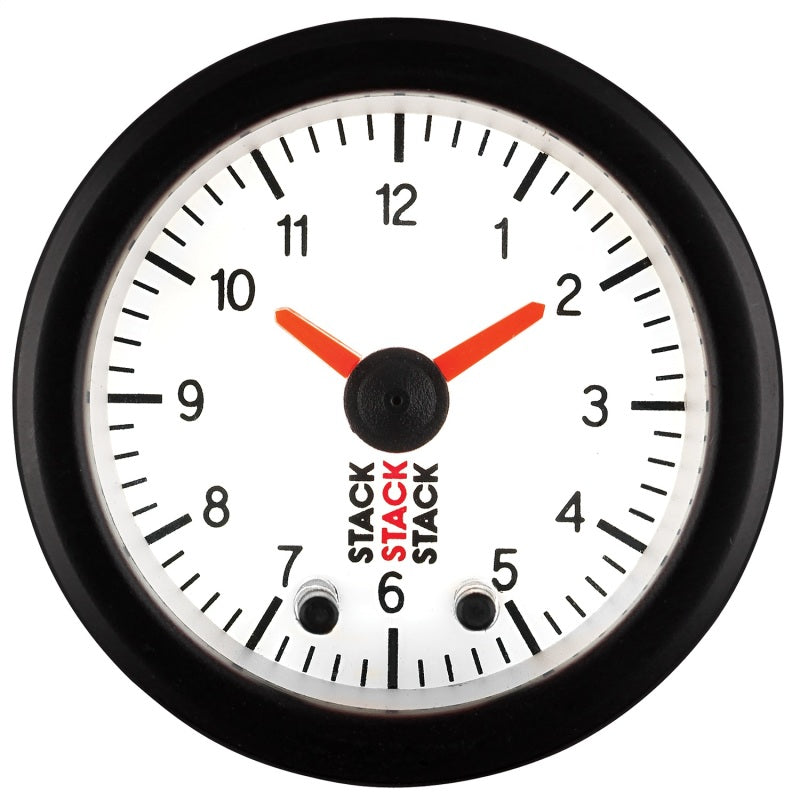 Autometer Stack Analog Clock Gauge - White