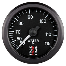 Load image into Gallery viewer, Autometer Stack Instruments 52mm 50-115 Celsius 3/8 BSPT (M) Mechanical Water Temp Gauge - Black